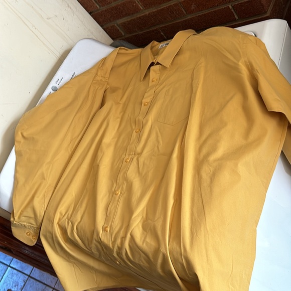 Lucasini Gold Long Sleeves Button Dress Shirt Single Needle Tailoring 22 34/35 - Picture 11 of 16